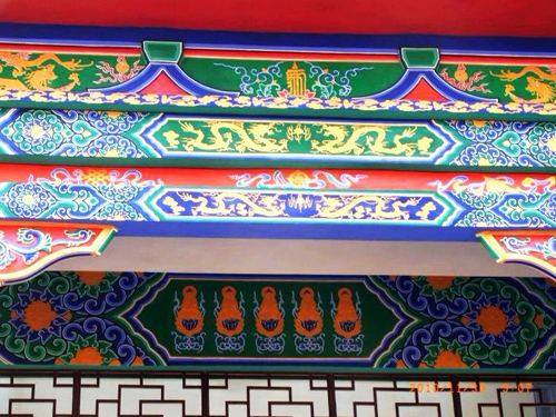 弥勒佛殿最新近况——工画彩绘弥勒殿 流光溢彩共庄严